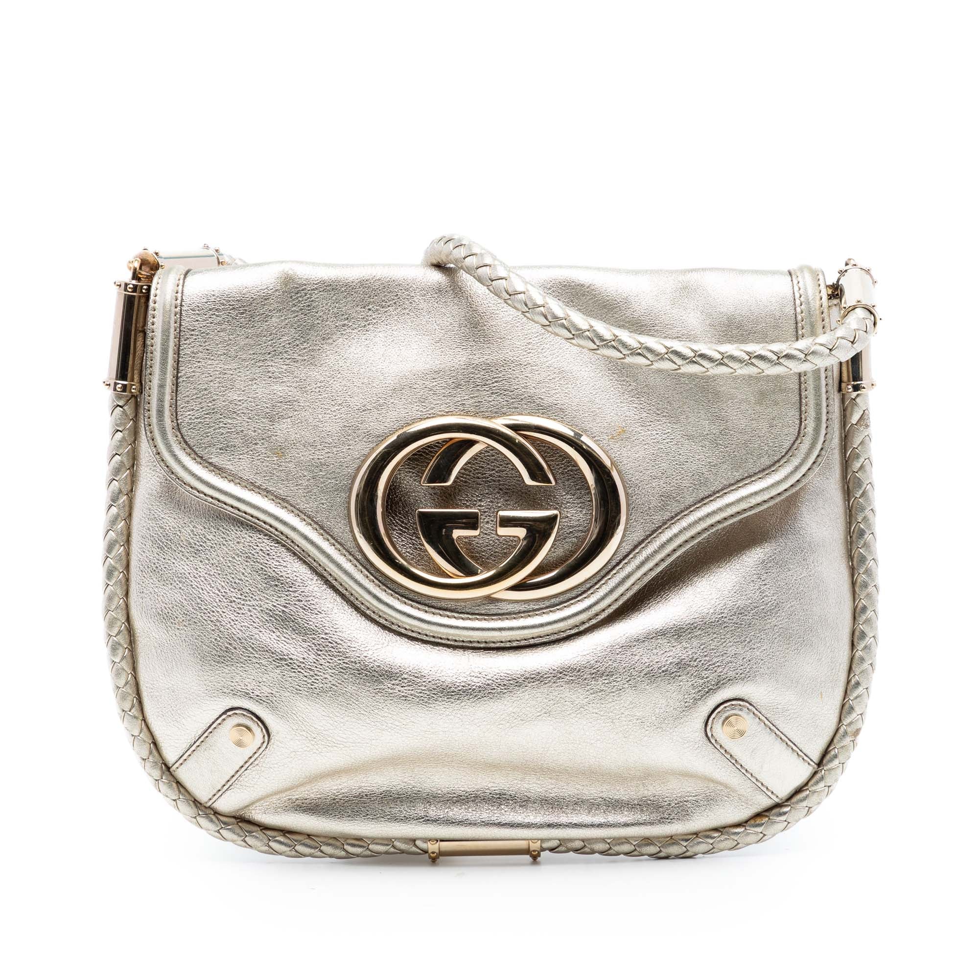 Medium Metallic Calfskin Britt Tassel Flap Shoulder Bag