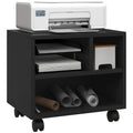 2-Tier Mobile Printer Stand with Storage, Desktop Printer Table for Home Office, Black