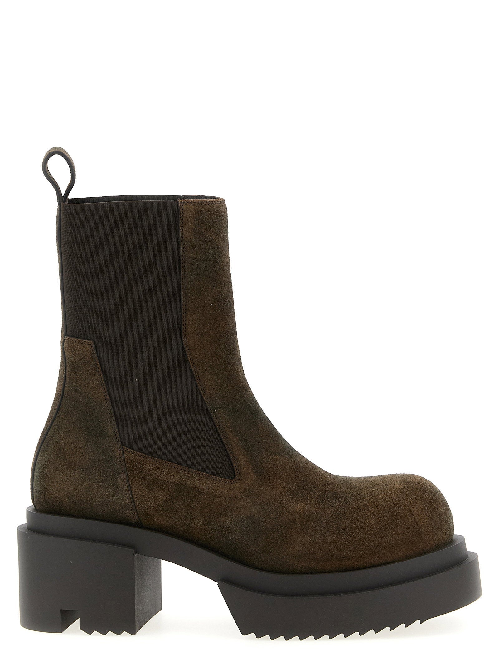 Rick Owens Beatle Bogun Ankle Boot — Brown