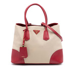 Large Canapa and Saffiano Double Satchel