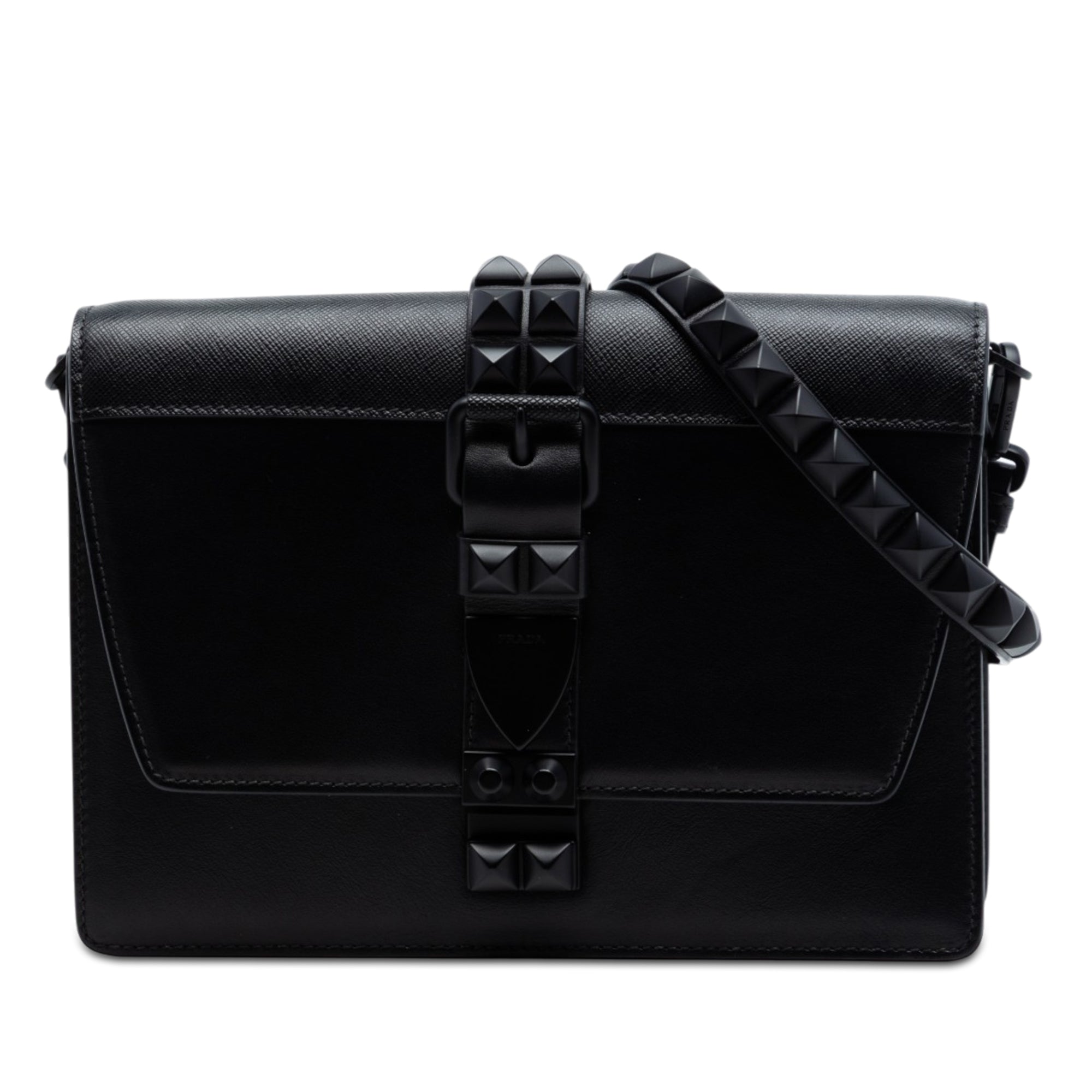 Saffiano Trimmed Studded City Calf Elektra Crossbody