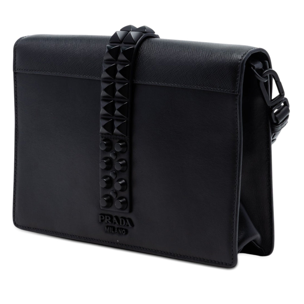 Saffiano Trimmed Studded City Calf Elektra Crossbody