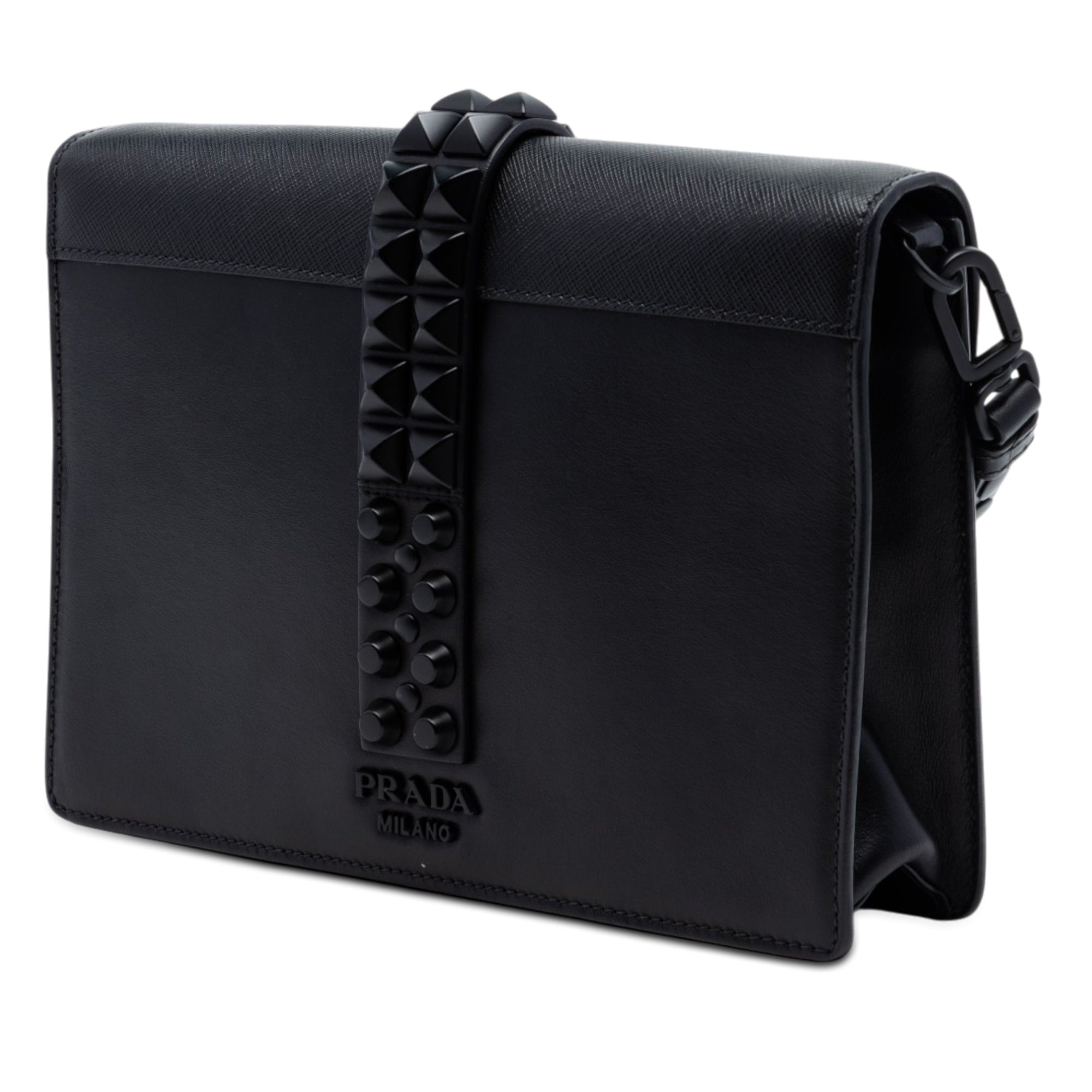 Saffiano Trimmed Studded City Calf Elektra Crossbody