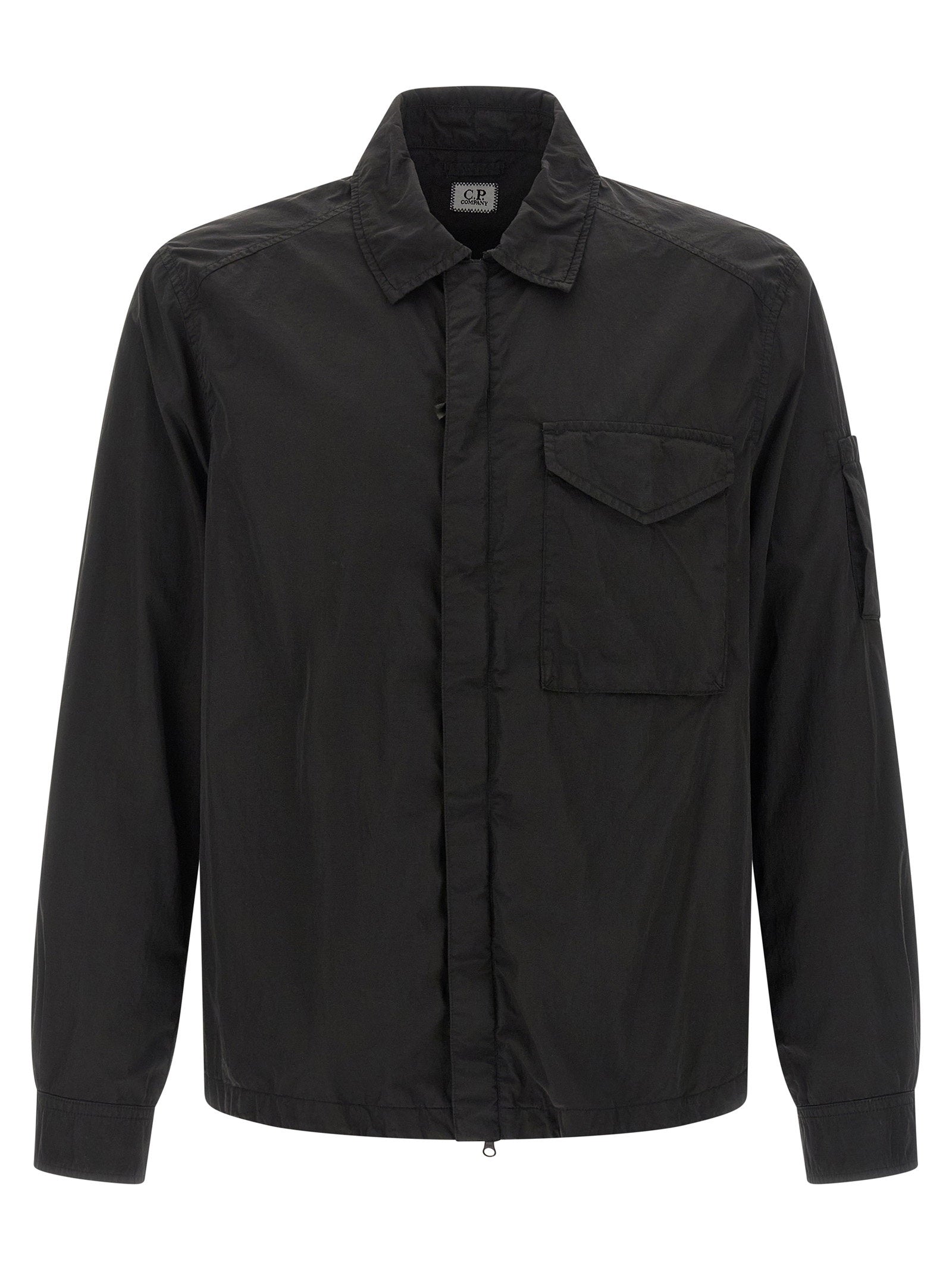 C.p. Company Garment-Dyed Chrome-R Overshirt — Black