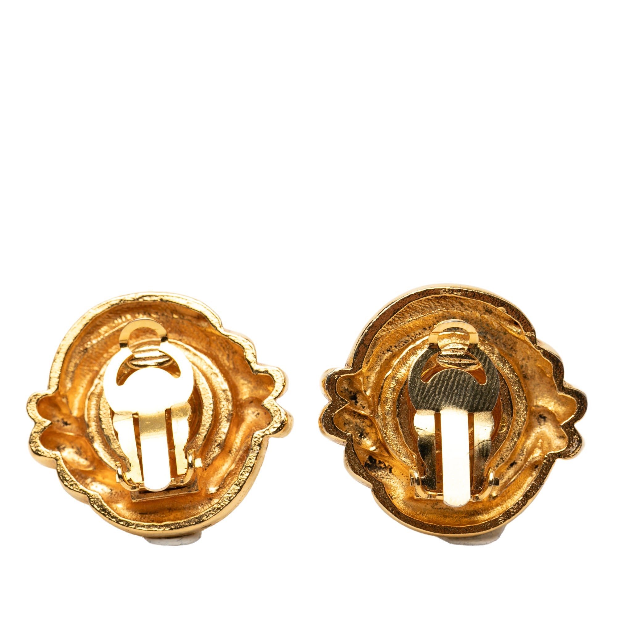Gold Plated Faux Pearl Clip On Earrings