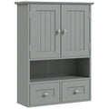 Bathroom Wall Cupboard, Over Toilet Storage Medicine Cabinet with Shelf & Drawers, Grey