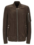 Rick Owens Padded Nylon Bomber Jacket — Brown