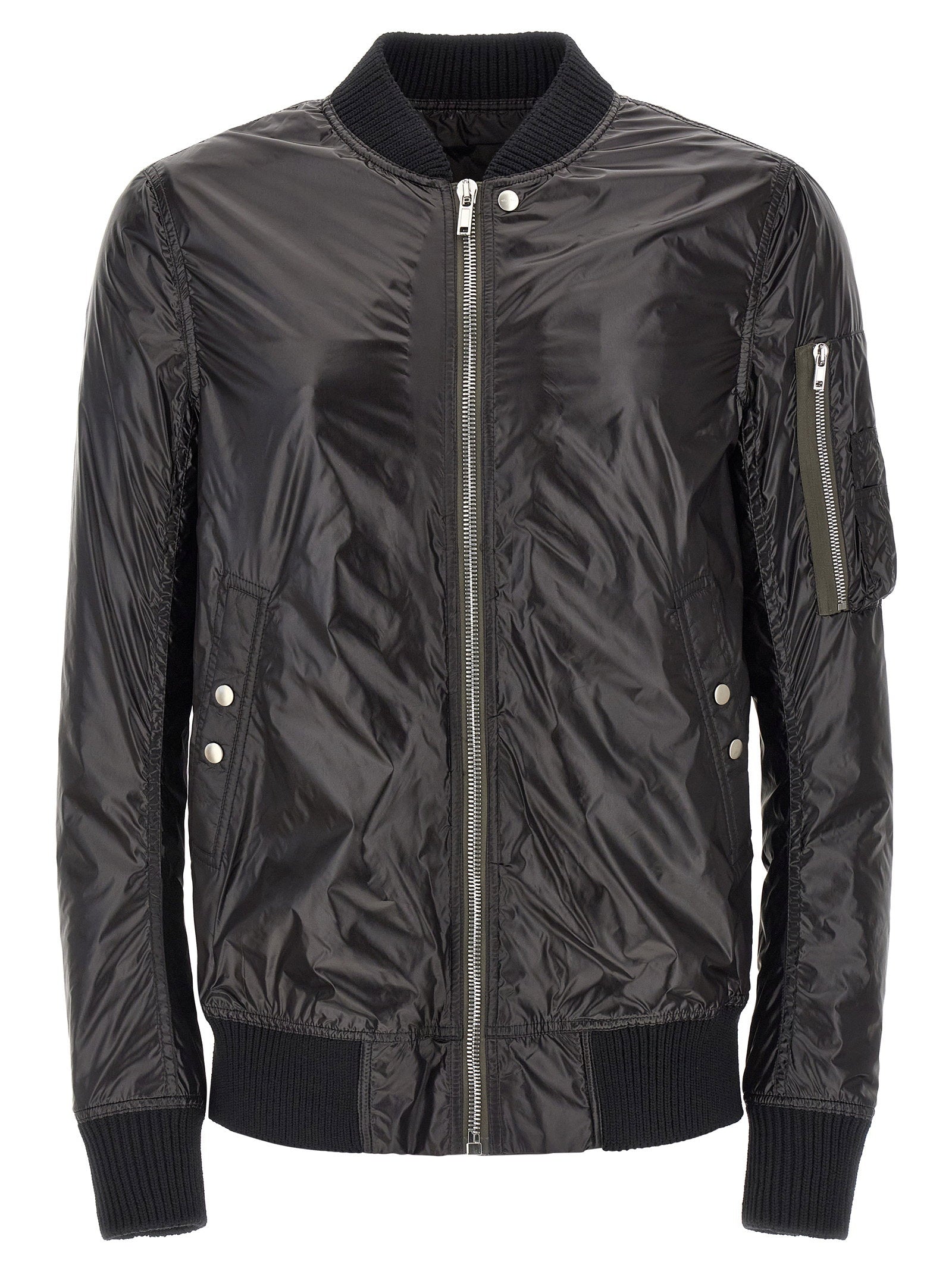 Rick Owens Padded Nylon Bomber Jacket — Black
