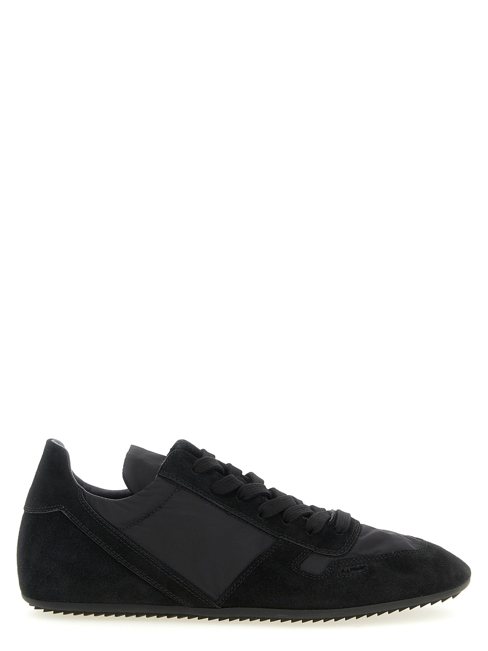 Rick Owens Suede and Nylon Sneaker — Black