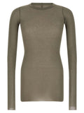 Rick Owens Ribbed Viscose-Silk Blend T-Shirt — Sage