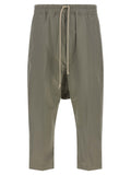 Rick Owens Drawstring Cropped Trousers — Sage Green