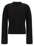 Rick Owens Cashmere-Silk Blend with Megarib Sleeves Sweater — Black