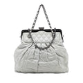 Iridescent Calfskin Chic Quilt Frame Satchel