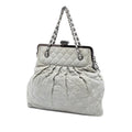 Iridescent Calfskin Chic Quilt Frame Satchel