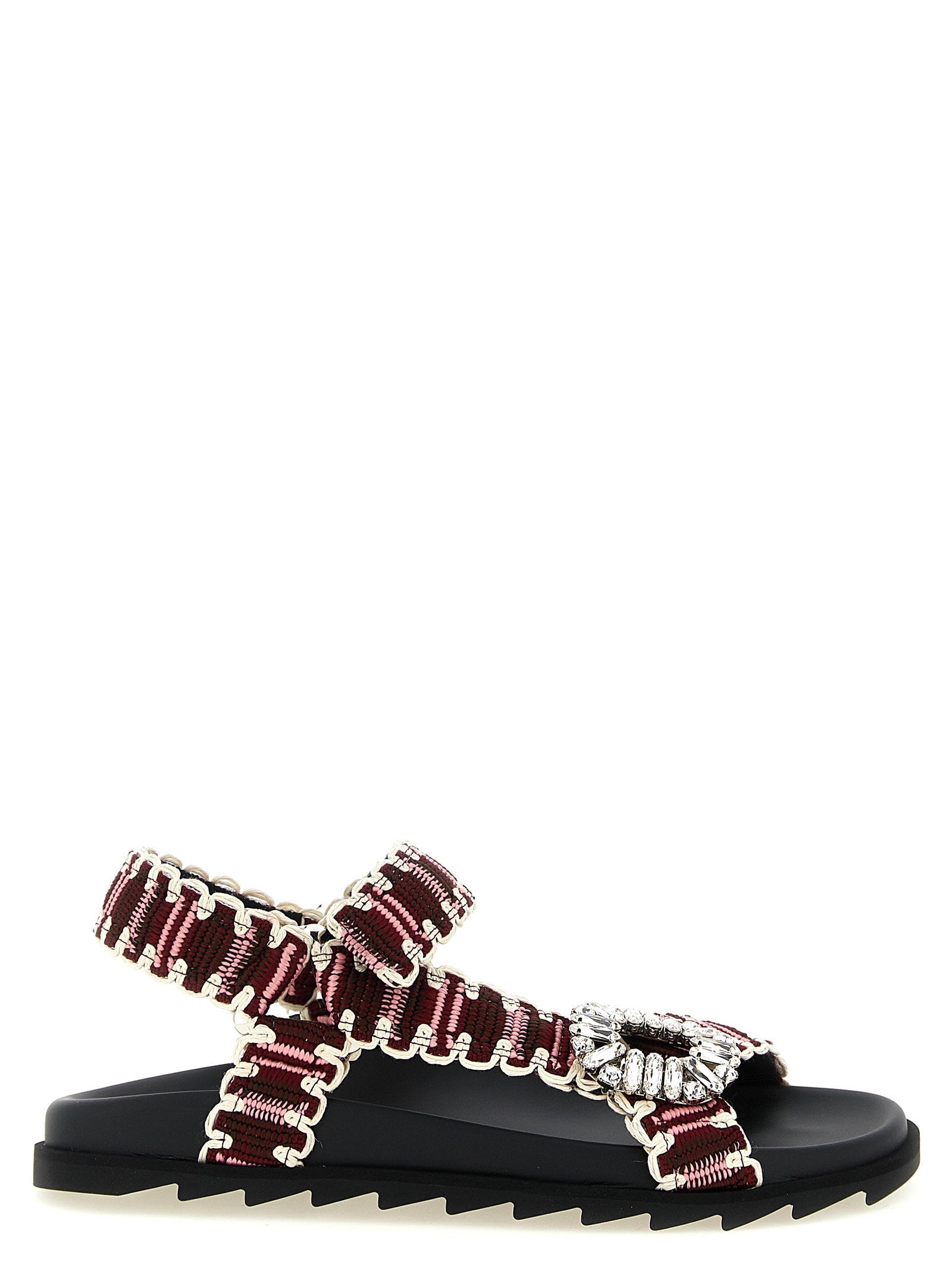 Roger Vivier Slidy Viv Sandal — Burgundy