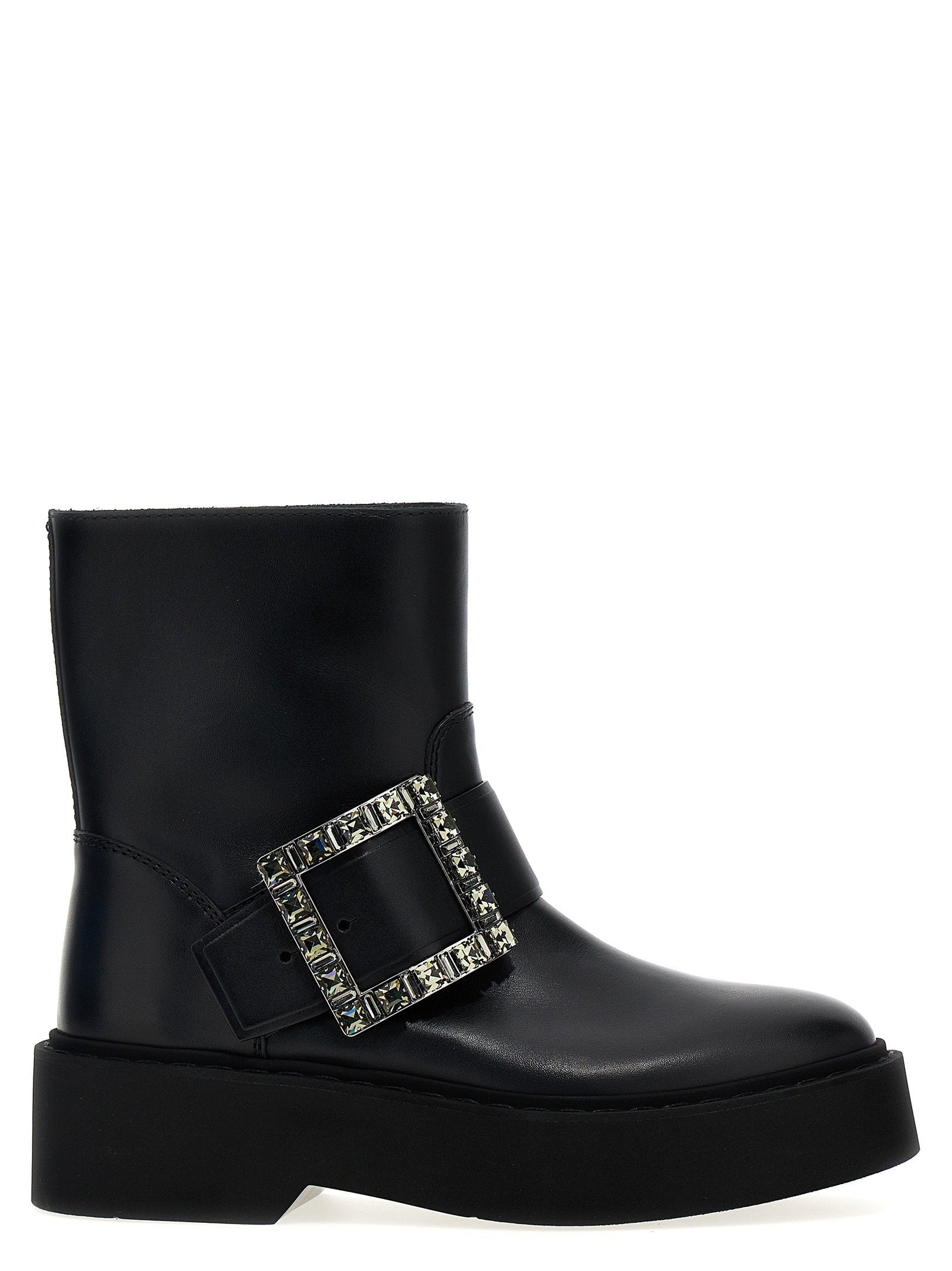 Roger Vivier Viv Rangers Ankle Boot — Black