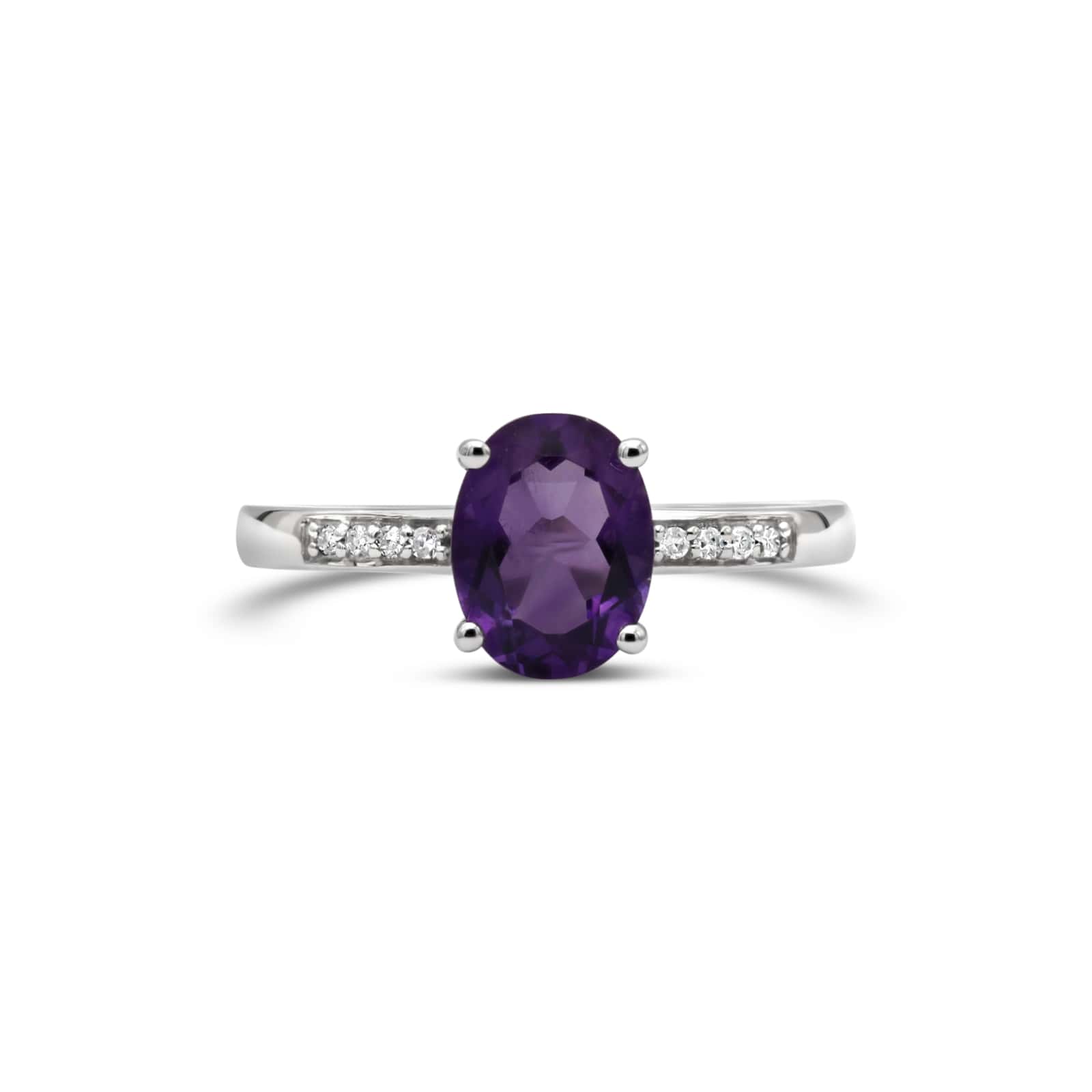 Oval Birthstone and Diamond Ring