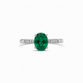 Oval Emerald and Diamond Ring