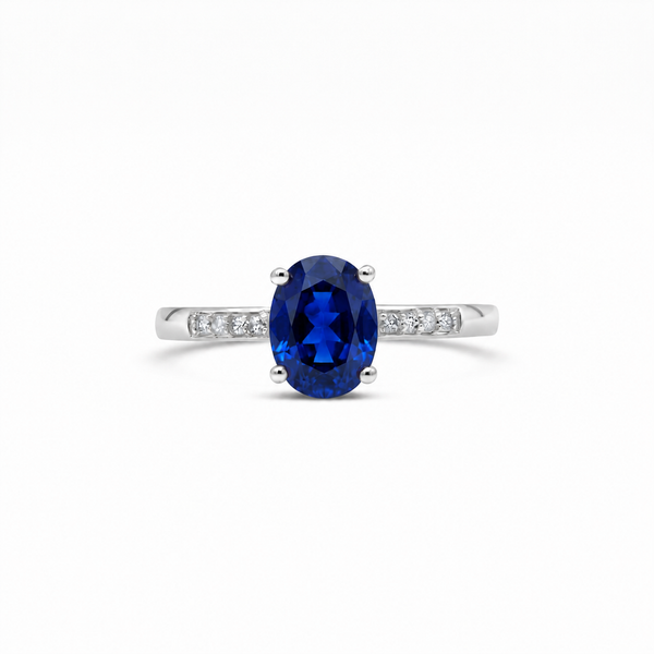 Oval Sapphire and Diamond Ring