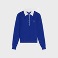 Celine Cashmere-Silk Blend Polo — Blue