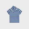 Celine Striped Ribbed Cotton T-shirt — Blue