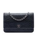 CC Embossed Lambskin Camellia Wallet On Chain