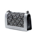 Old Medium Calfskin Crystal Embellished Boy Flap