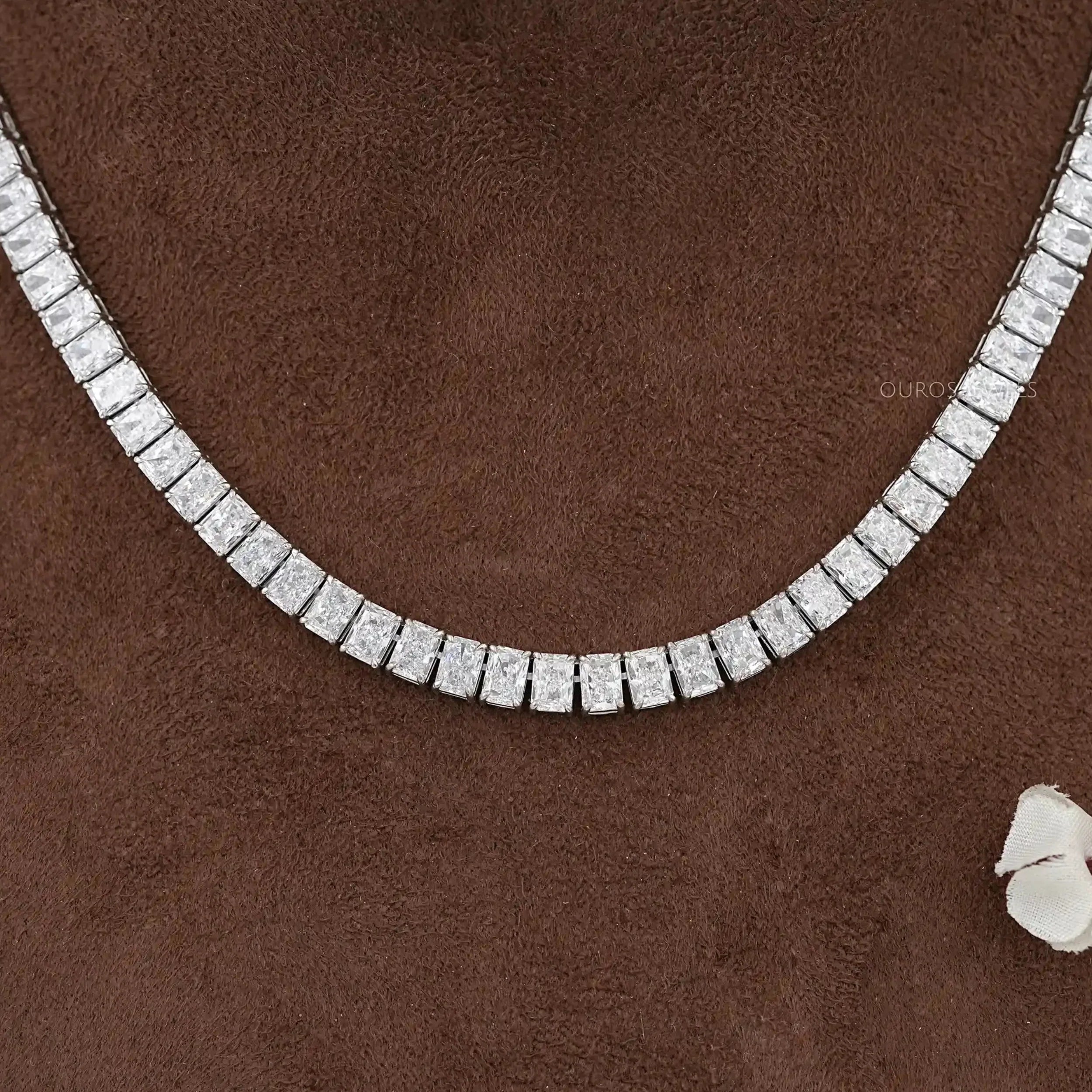 Radiant Cut Lab Diamond Tennis Necklace