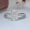 Radiant Cut Solitaire Accent Bridal Ring Set