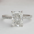Radiant Cut Hidden Halo Solitaire Accent Engagement  Ring