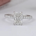 Radiant Cut Solitaire Accent Diamond Engagement Ring