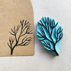 Rubber stamp set of Ravens with branch and moon phases