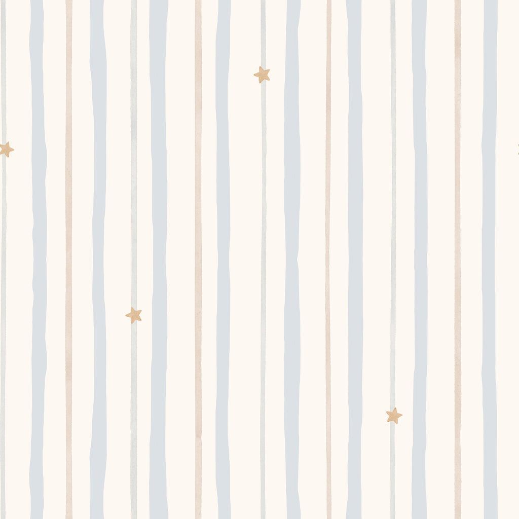 Papel Pintado Infantil Rayas y Estrellas