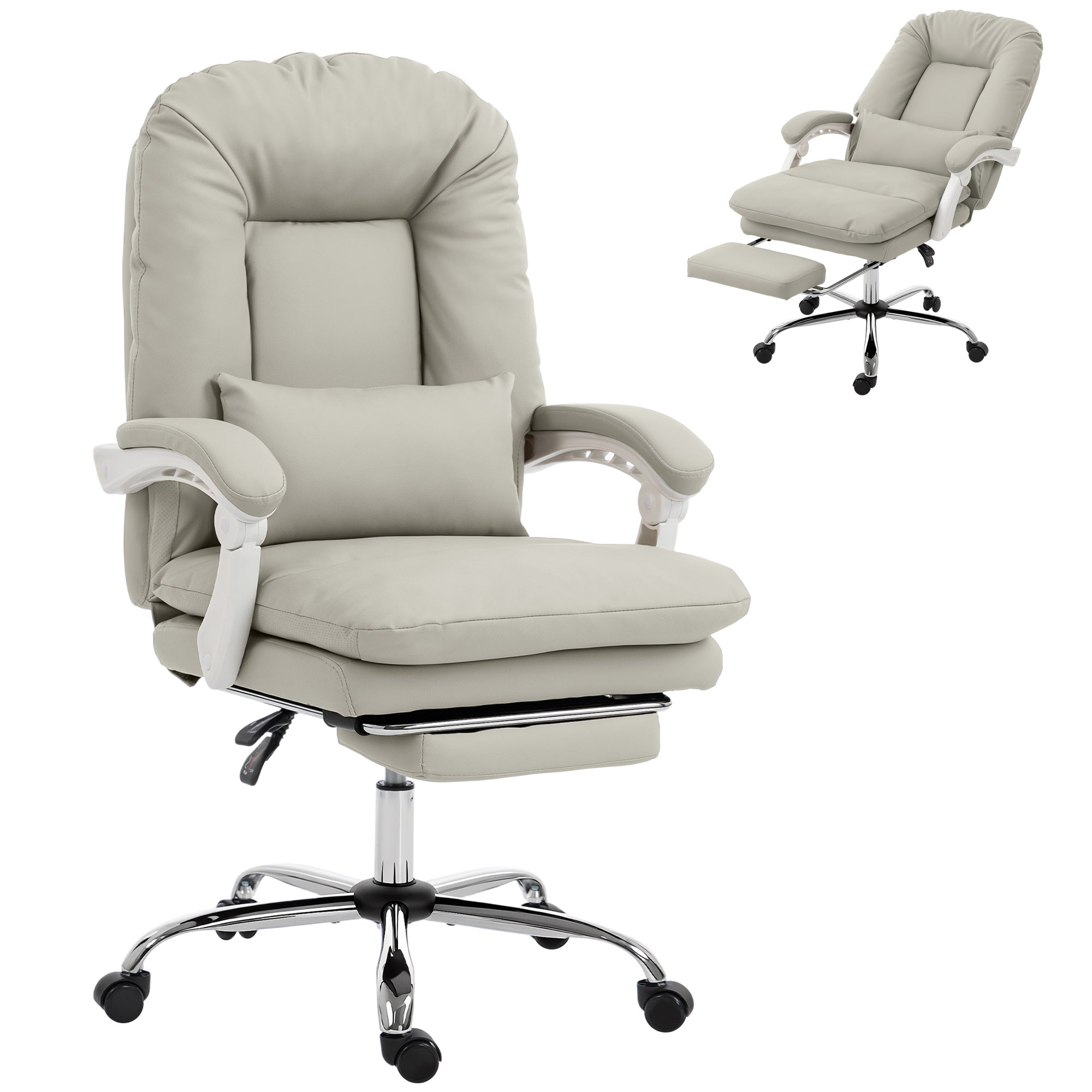 Ergonomic Velvet Office Chair with Footrest, Lumbar Support, 360° Swivel, Khaki