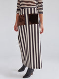 Falda Claudia rayas negro-beis