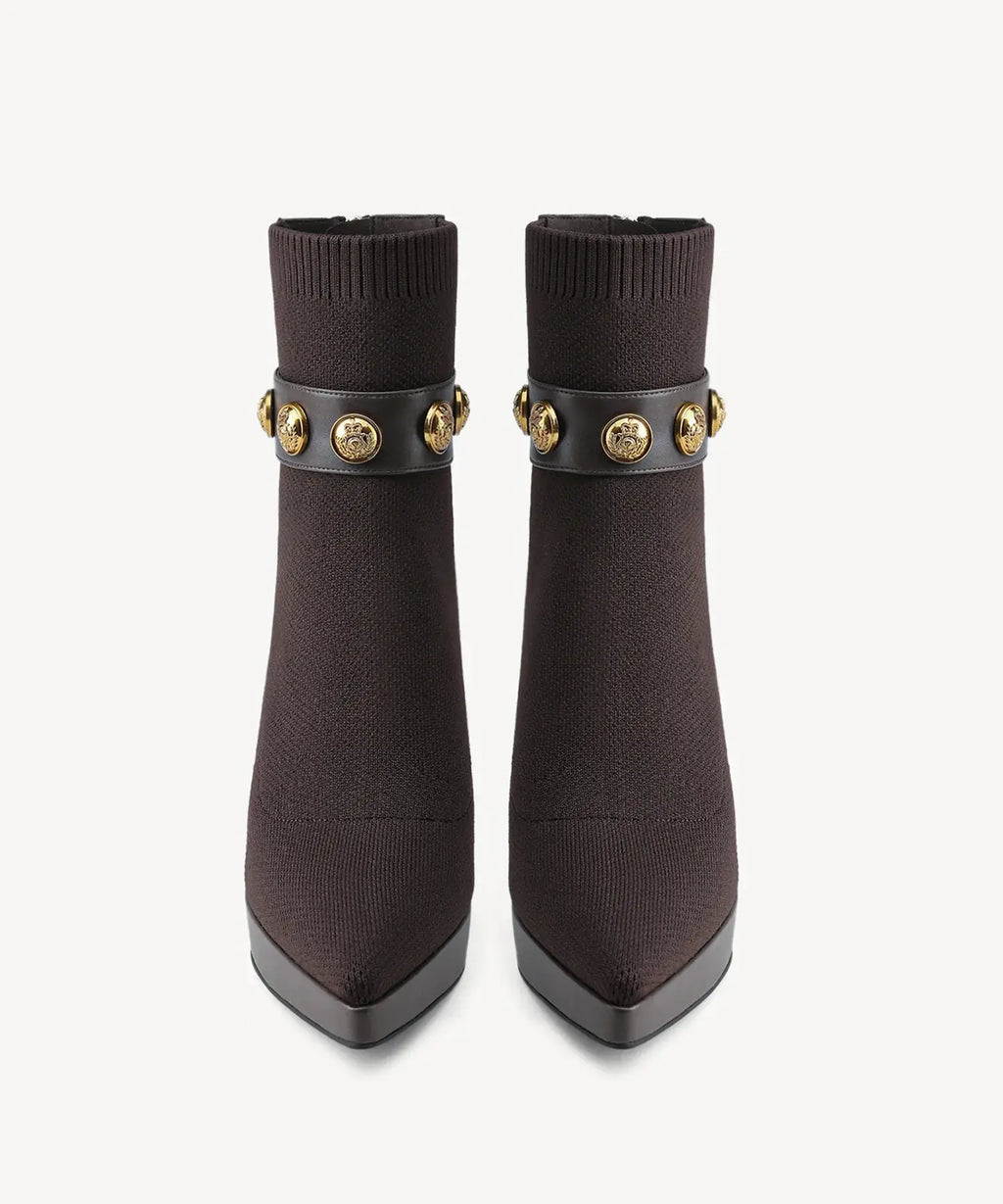 Regalia Charm Stiletto Platform Ankle Boot