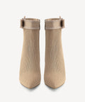 BelleKnit Bow Pointed Toe Heeled Ankle Boot