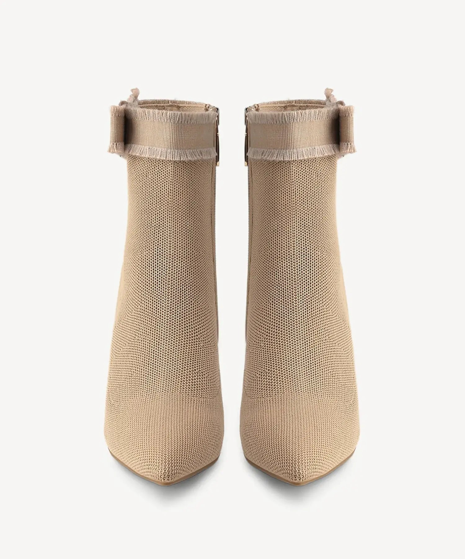 BelleKnit Bow Pointed Toe Heeled Ankle Boot