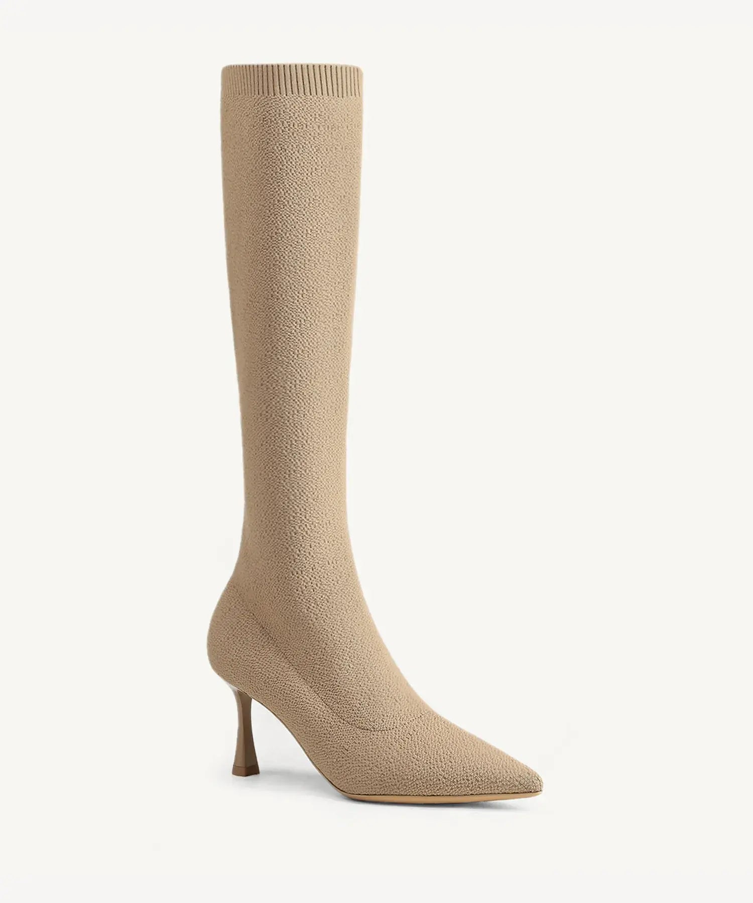 Spectrum Lift Pointed Toe Heeled High Boot - 2X Wide - Apricot / US 8.5 | EU 39.5 | UK 6.5