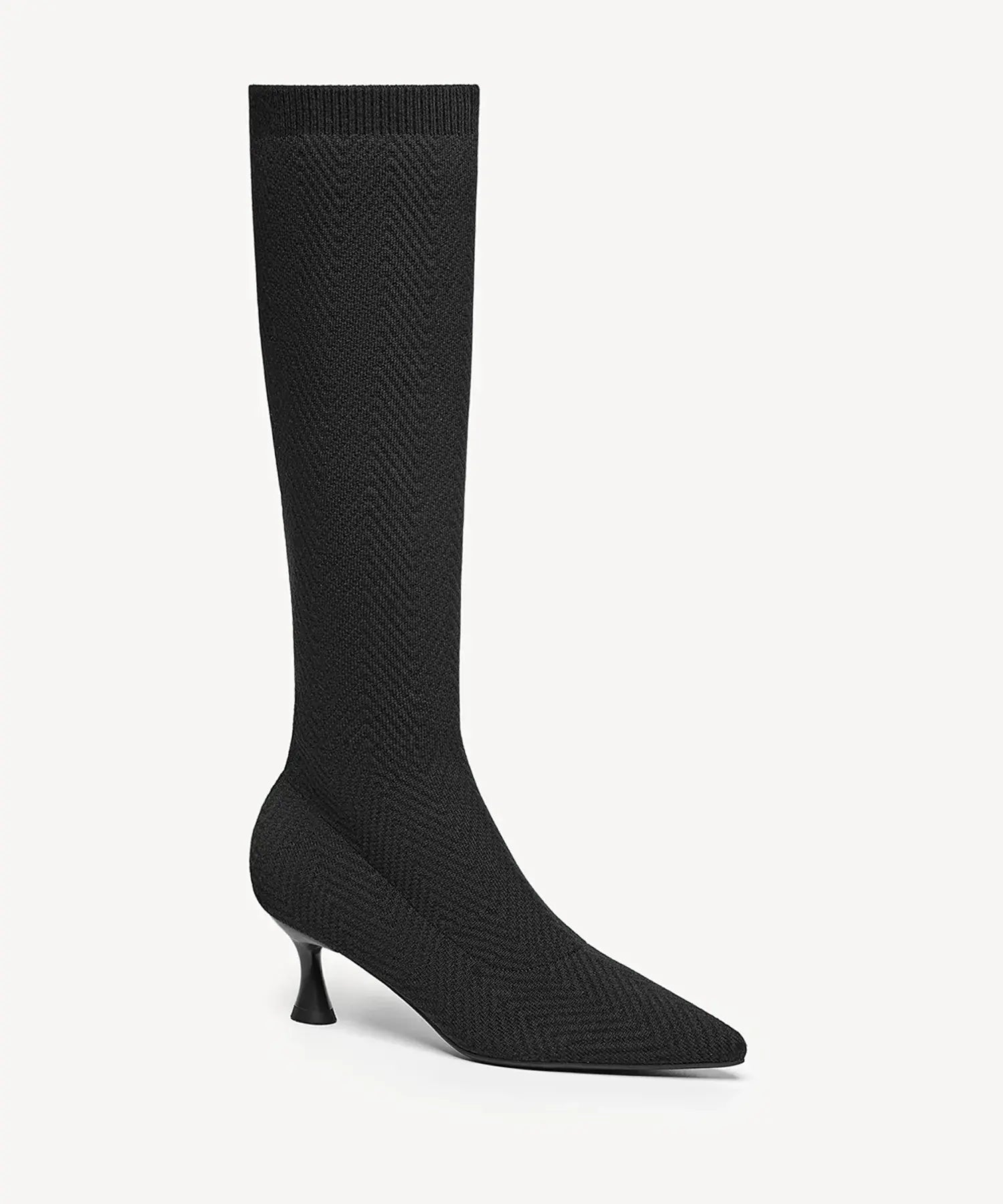 ThermoGrace Pointed Toe Heeled High Boot - Black / US 8.5 | EU 39.5 | UK 6.5