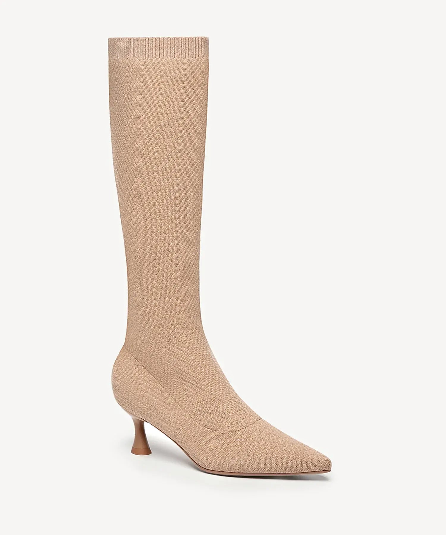 ThermoGrace Pointed Toe Heeled High Boot - Apricot / US 7.5 | EU 38 | UK 5.5