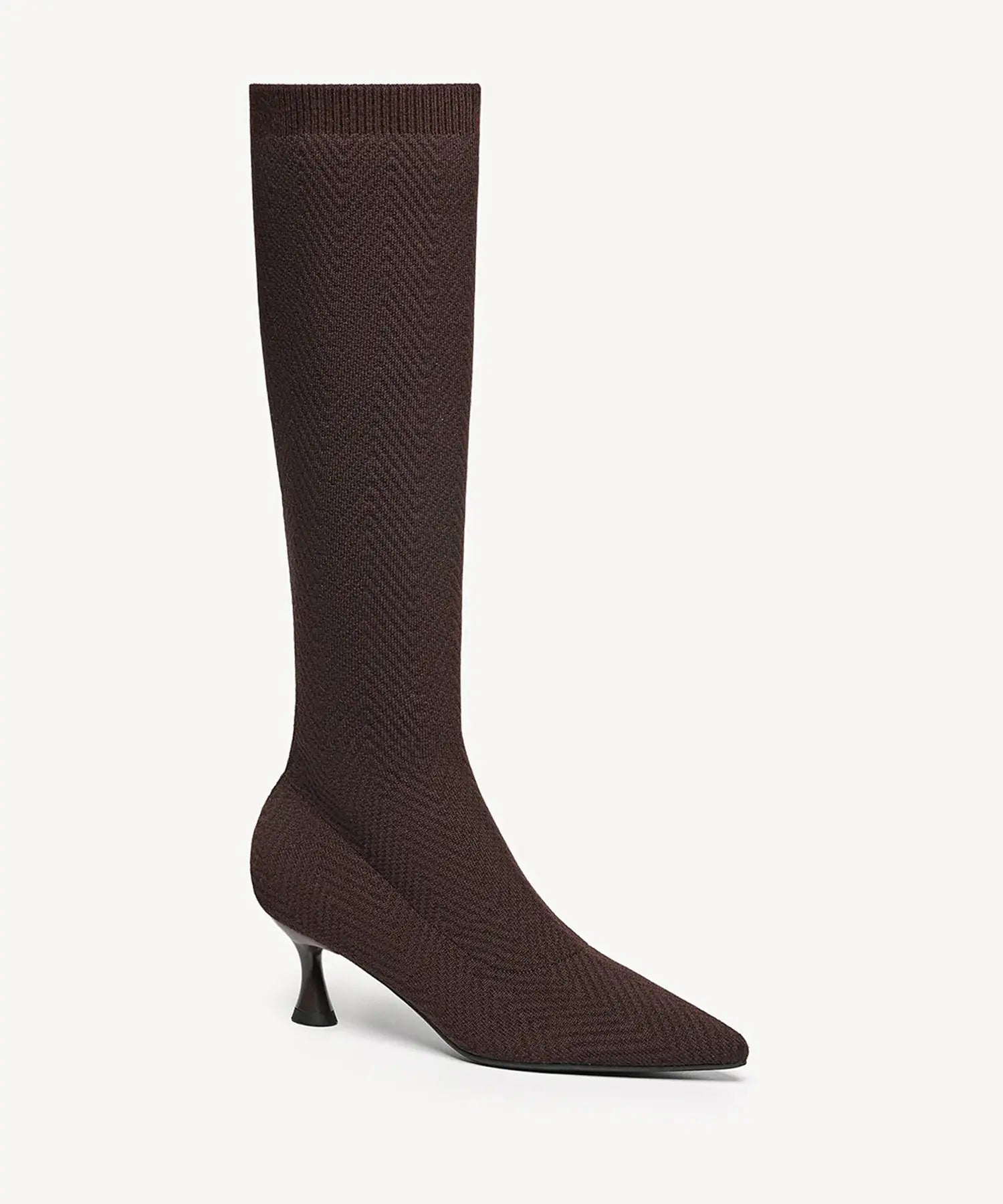 ThermoGrace Pointed Toe Heeled High Boot - Coffee / US 9 | EU 40 | UK 7