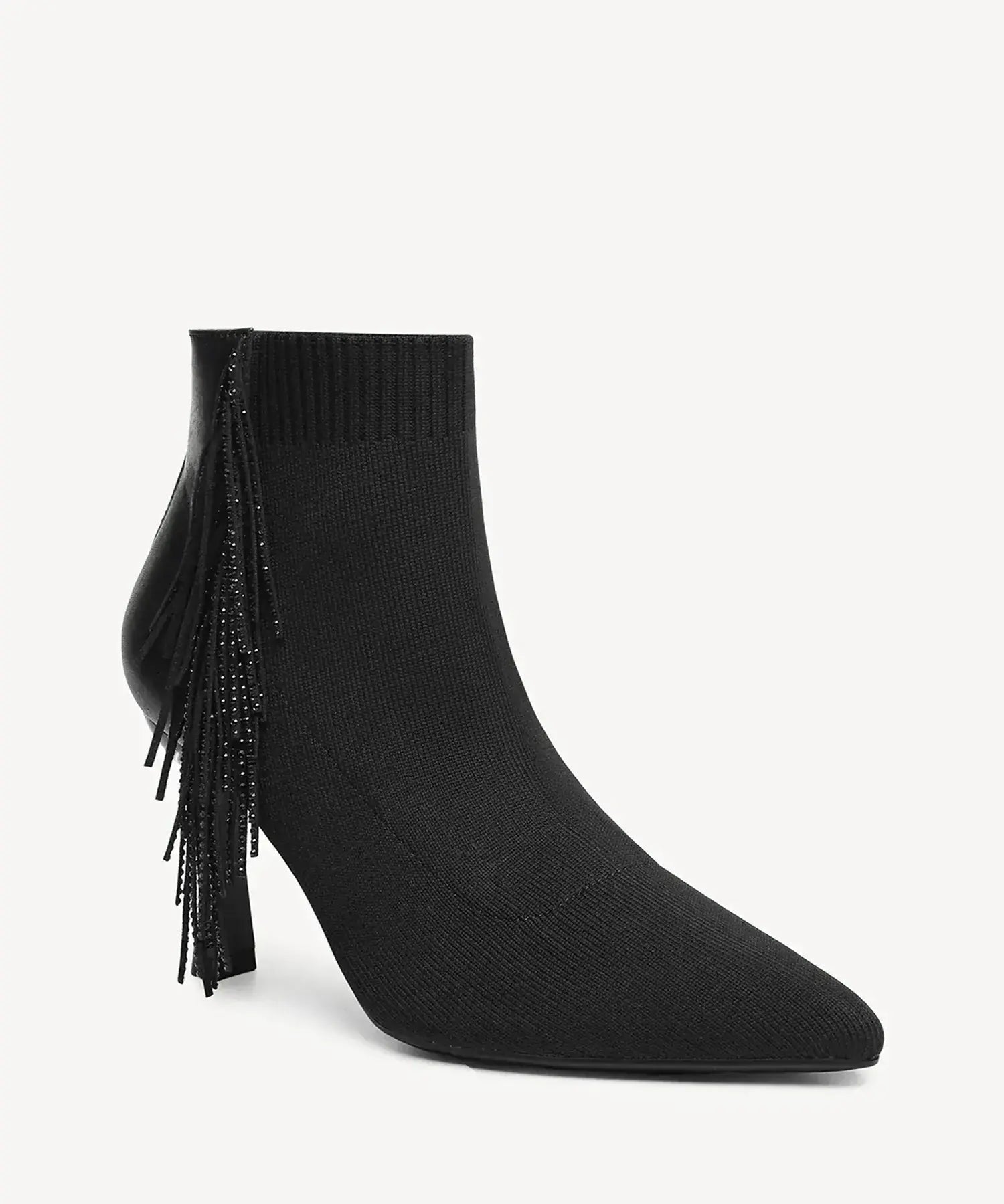 SparkleFlow Pointed Toe Heeled Ankle Boot - Black / US 11 | EU 42.5 | UK 9