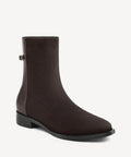 EaseWalk Round Toe Sock Flat Ankle Boot - Coffee / US 10 | EU 41.5 | UK 8