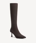 Spectrum Lift Pointed Toe Heeled High Boot - 2X Wide - Coffee / US 11 | EU 42.5 | UK 9