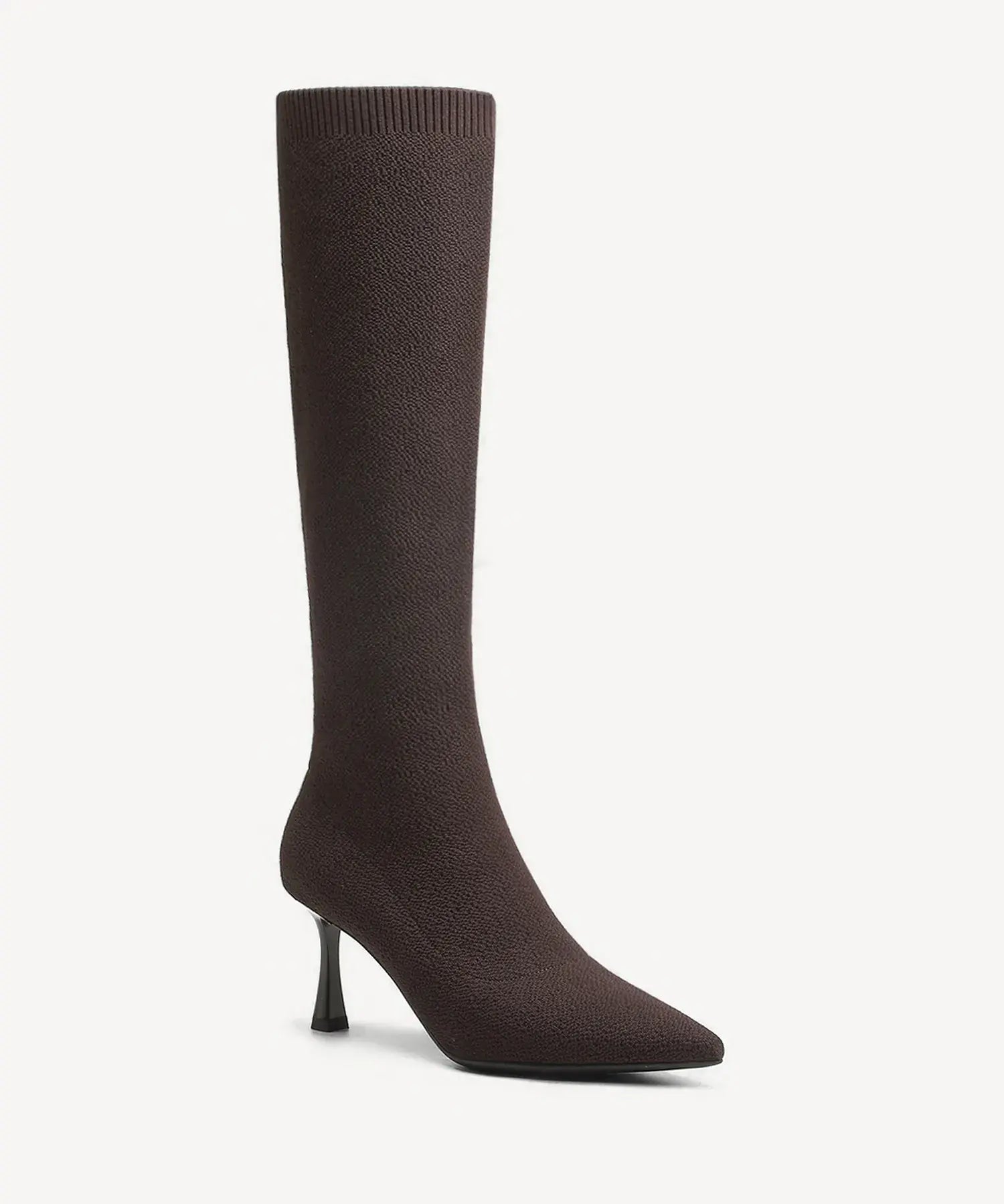 Spectrum Lift Pointed Toe Heeled High Boot - 2X Wide - Coffee / US 9 | EU 40 | UK 7