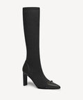 LuxeBit Pointed Toe Heeled High Boot - Black / US 6 | EU 36.5 | UK 4