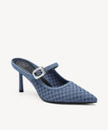 GraceLithe Denim Pointed Toe Heeled Mule - Blue / US 6.5 | EU 37 | UK 4.5