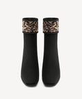 UrbanCuff Square Toe Block Heeled Ankle Boot