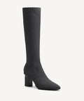 BelleVoyage Block Pointed Toe Heeled High Boot - Dark Grey / US 7 | EU 37.5 | UK 5